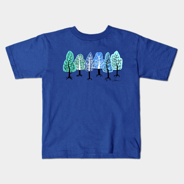 Tree Skeletons Kids T-Shirt by ReneB615
